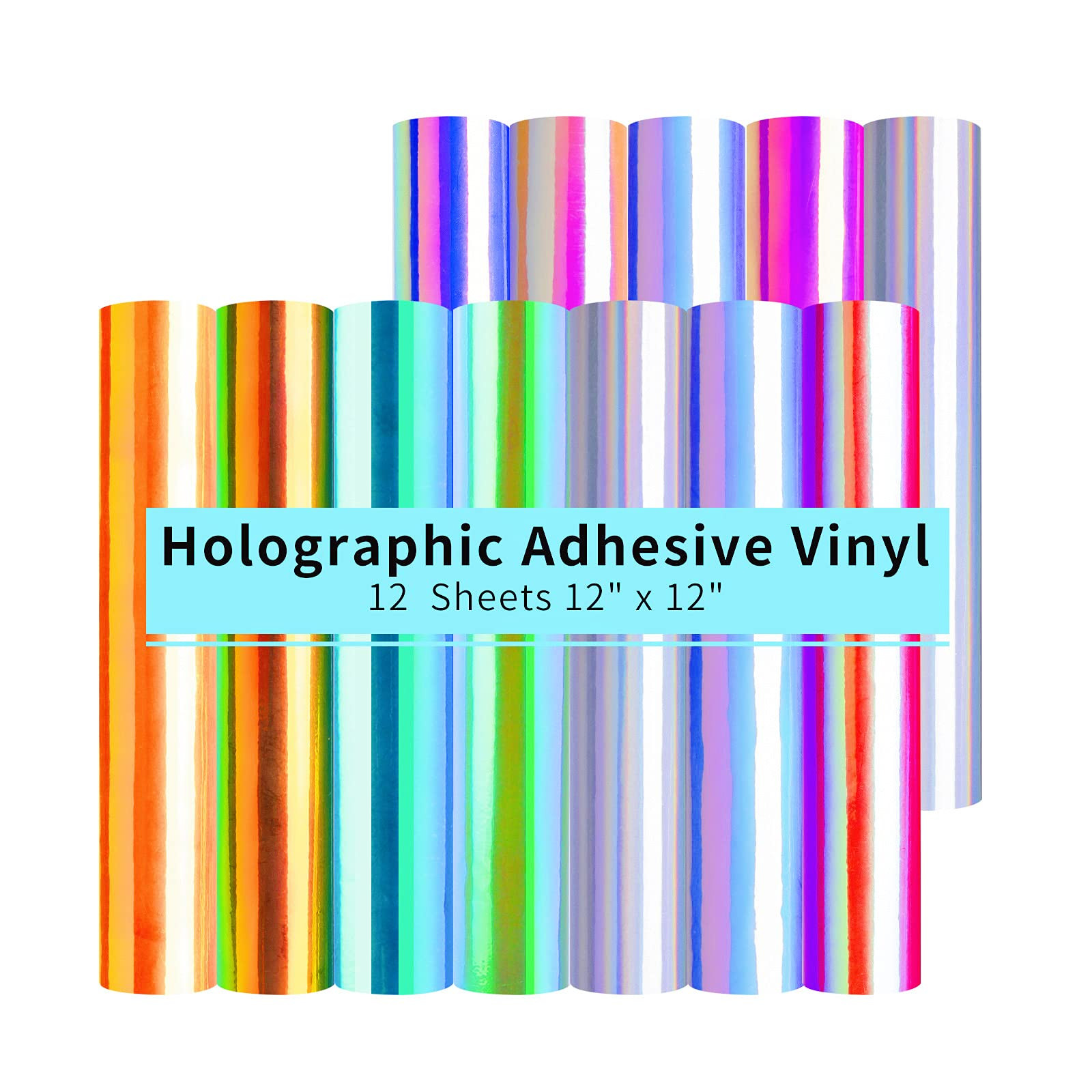 HTVRONT Holographic Vinyl - 12 Sheets 12 "x12 Holographic Permanent Vinyl for All Cutting Machine... | Amazon (US)