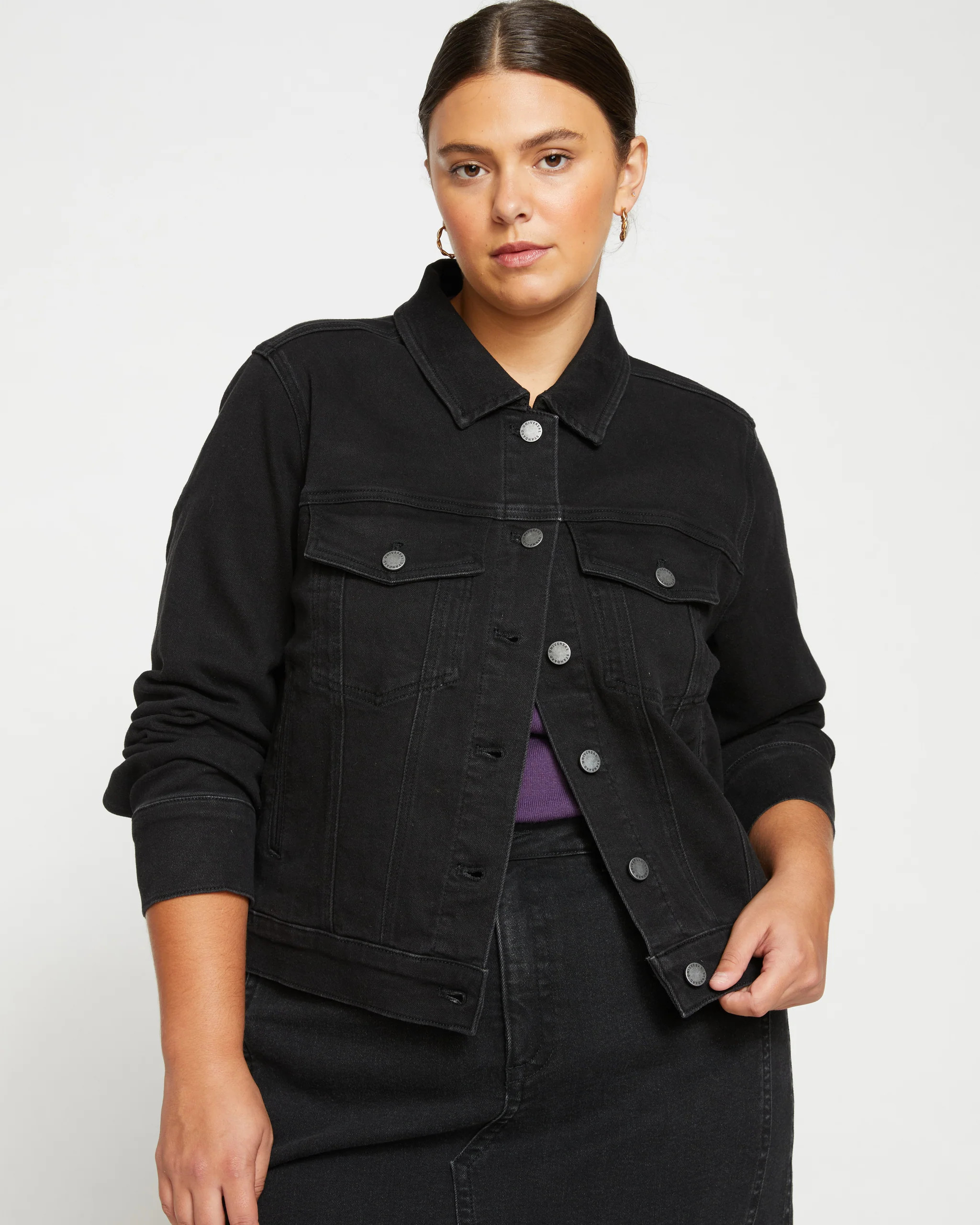Kelsey Denim Jacket - Broken Black | Universal Standard