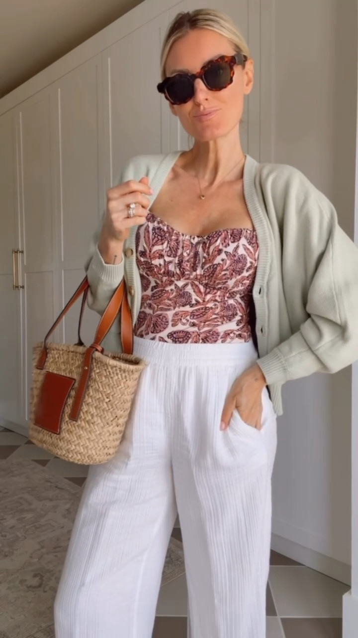 An elevated pool day look! A statement swimsuit with a lightweight layer & gauze pants 👏🏻 the pattern on this swimsuit is so pretty! All of these pieces on repeat! Wearing XS cardigan and pants, M in swimsuit

Loverly grey, resort wear pool look, beach day look, vacation poolside style, palm beach, 30a, Shopbop, affordable style finds, ulla Johnson 

#LTKTravel #LTKSeasonal #LTKSwim