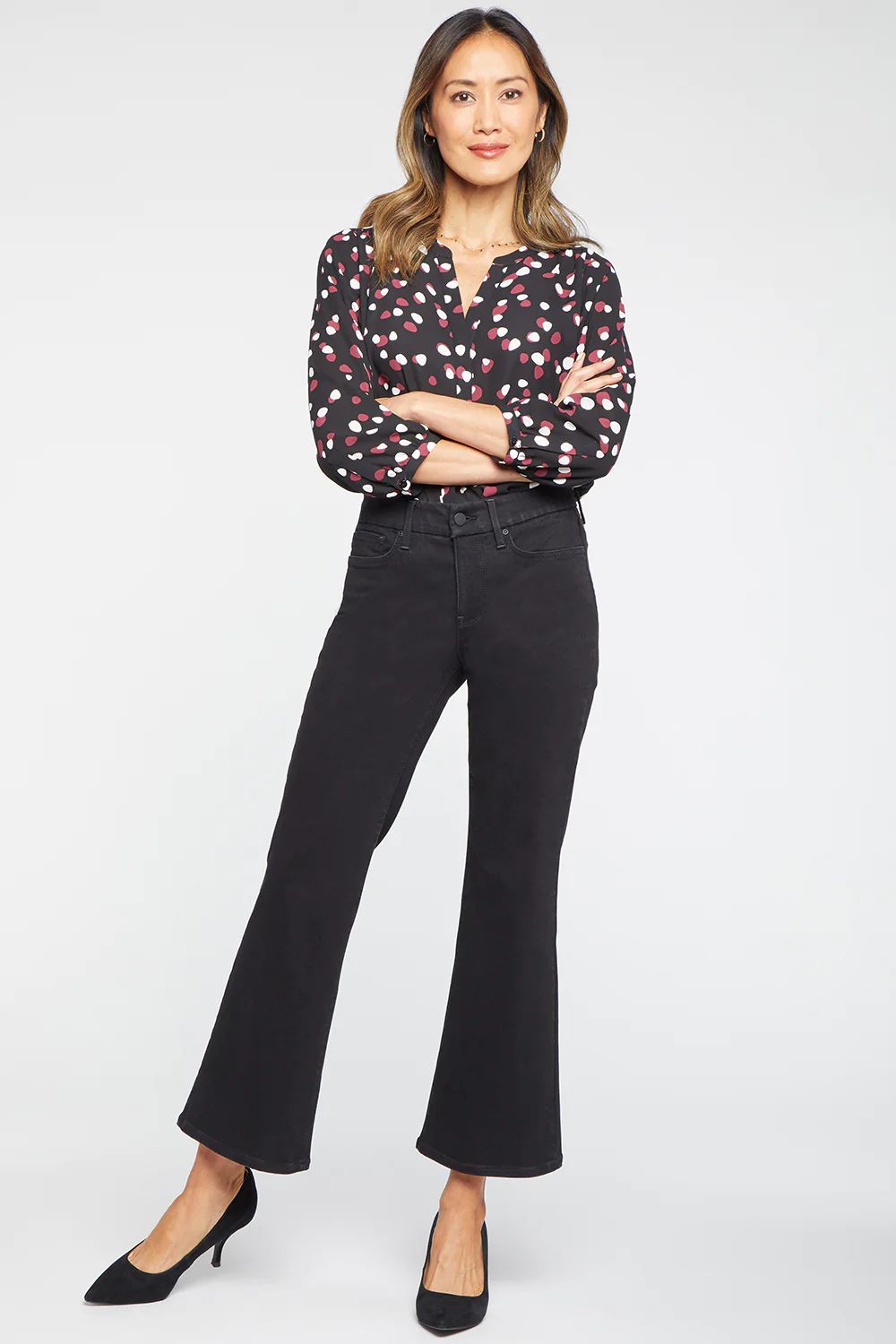 Waist-Match™ Relaxed Flared Jeans - Black Rinse | NYDJ