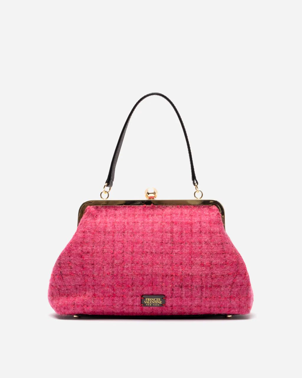 Carrie Frame Bag Wool Pink | Frances Valentine