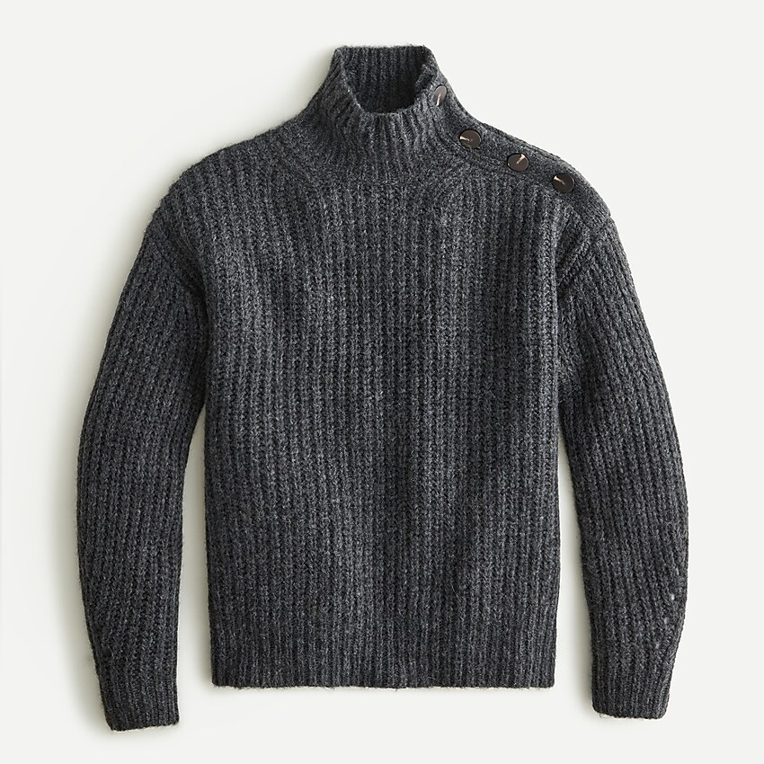 Alpaca-blend turtleneck sweater with shoulder buttons | J. Crew US