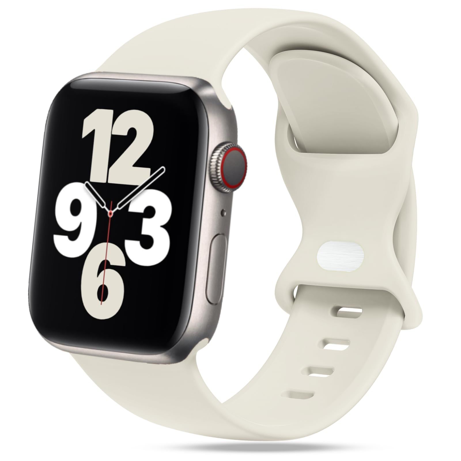 Silicone Band Compatible with Apple Watch Band 38mm 40mm 41mm 42mm 44mm 45mm 49mm S/M M/L iWatch Ultra 2/Ultra Series 9/8/7/6/5/4/3/2/1 SE Women Men (38/40/41mm S/M, Off White) | Amazon (US)