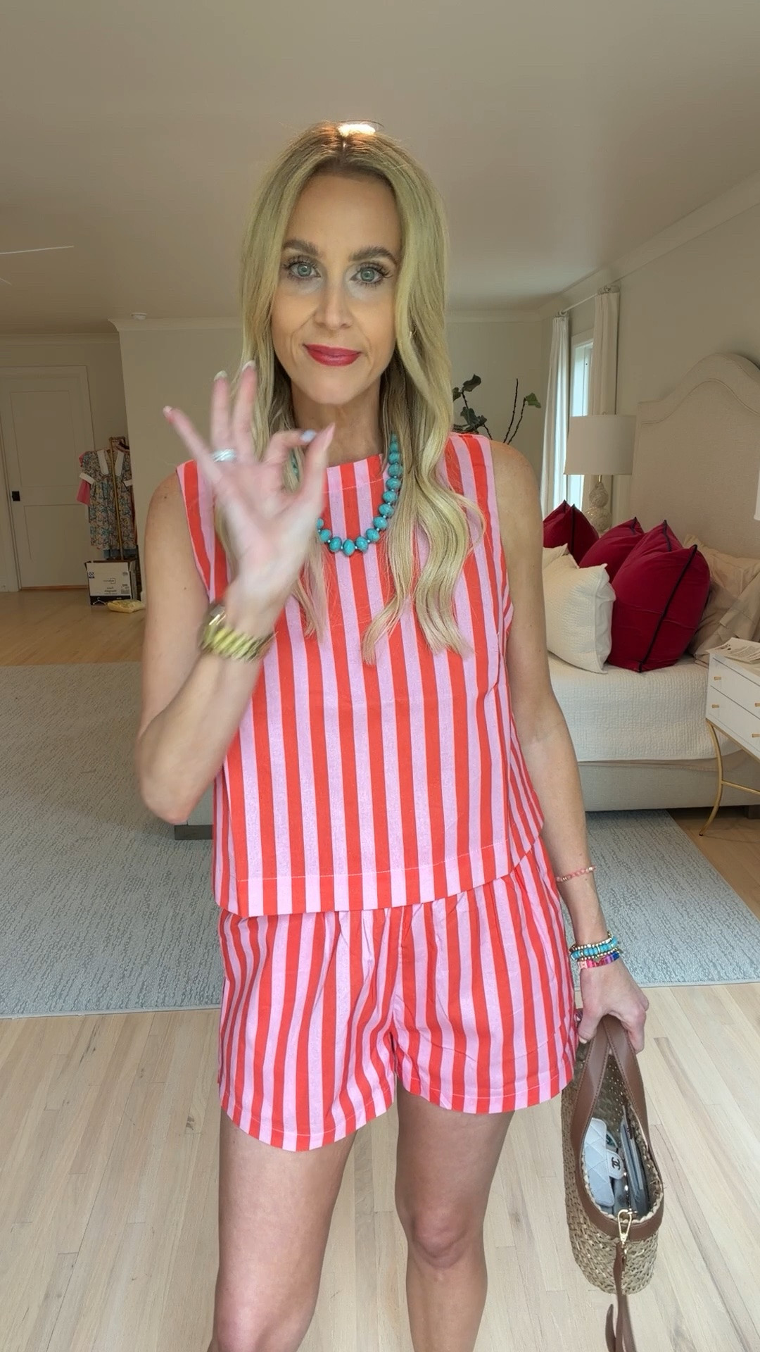 The cutest striped short set from @Avara! Use my code AMYANN15