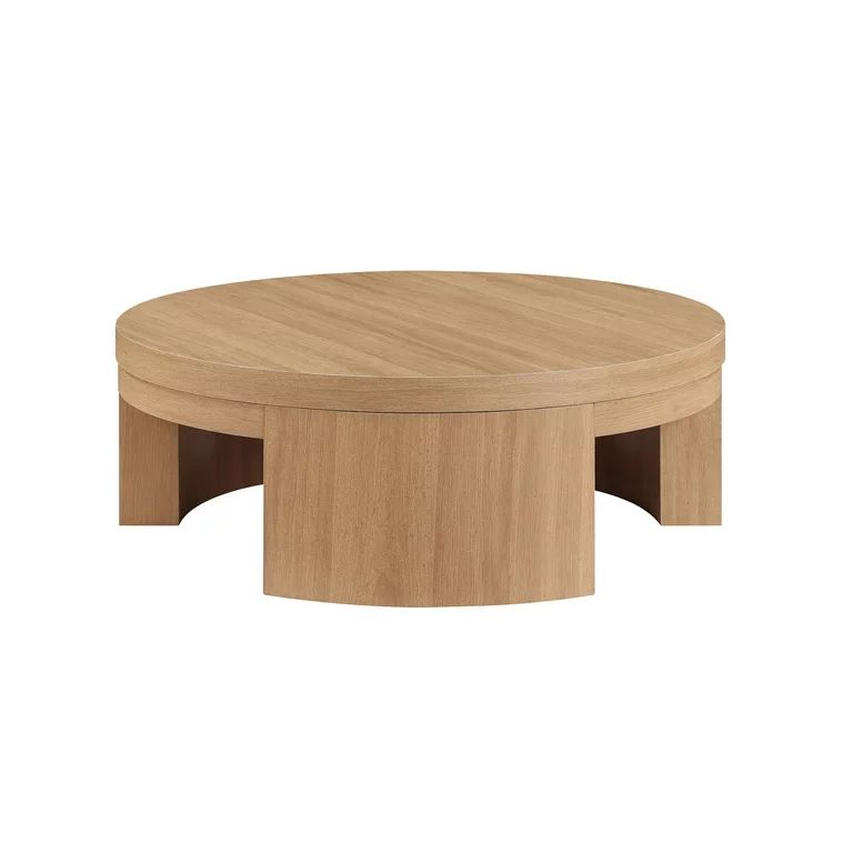 Beautiful Mod Round Coffee Table by Drew Barrymore, Warm Honey Finish - Walmart.com | Walmart (US)