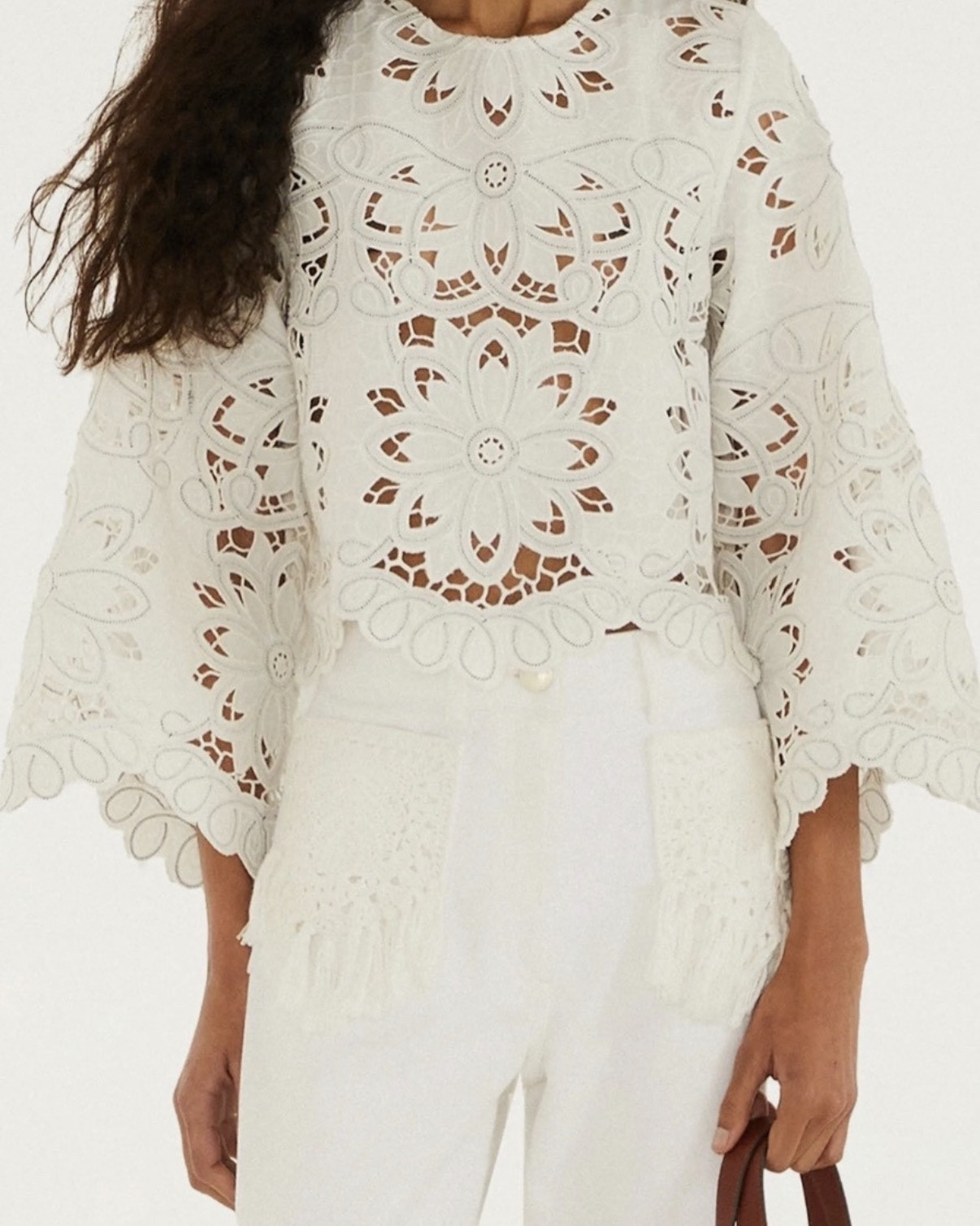 White lace top
Lace top
Spring top 
Vacation