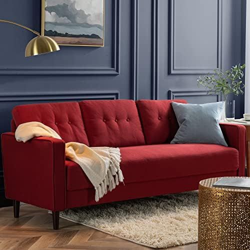 Amazon.com: ZINUS Mikhail Sofa Couch / Ruby Red Sofa / Button Tufted Cushions / Easy, Tool-Free A... | Amazon (US)