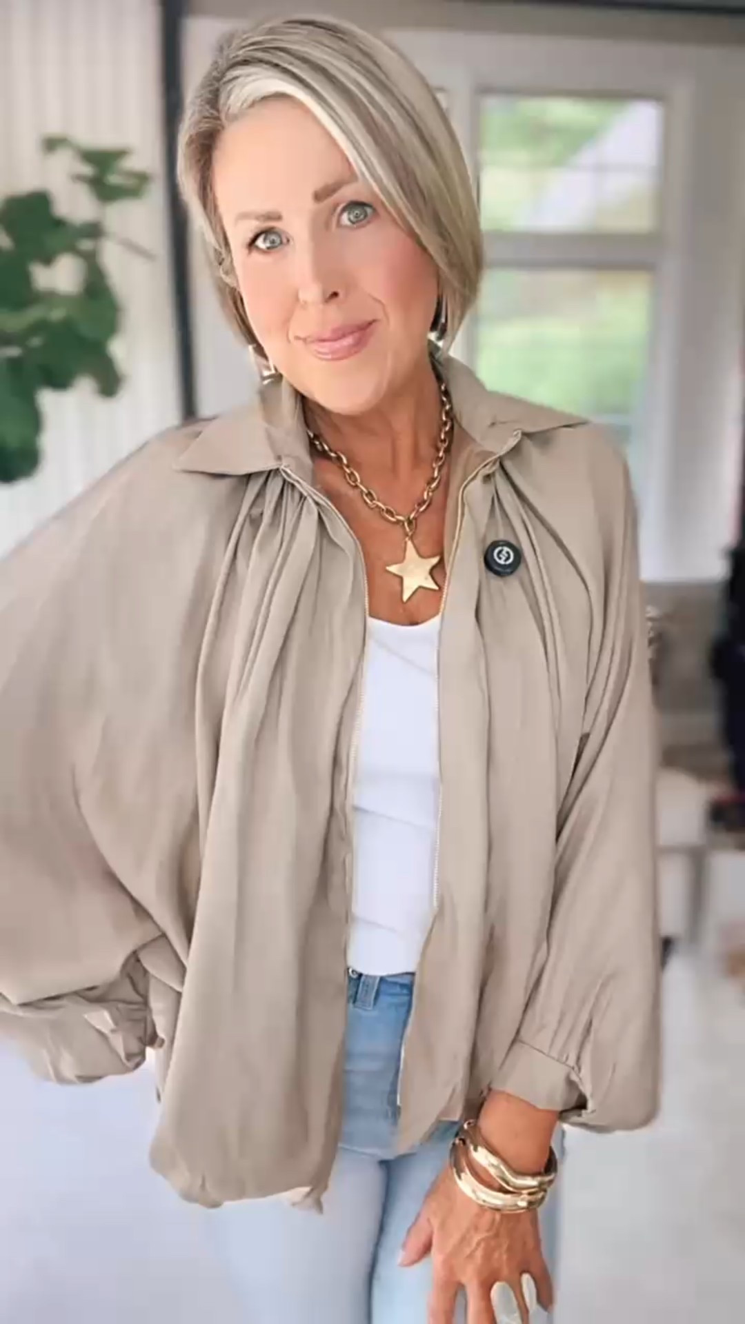 Wearing a S in the jackets 
5'5/130  

 

#LTKSummerEdit #LTKOver40 #LTKFindsUnder50