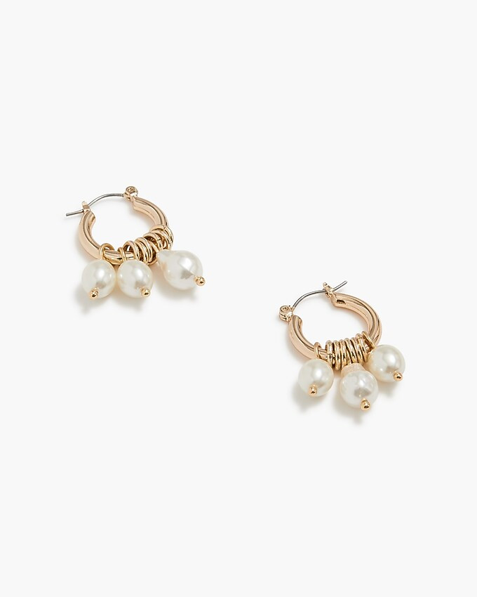 Small pearl hoop earrings | J.Crew Factory