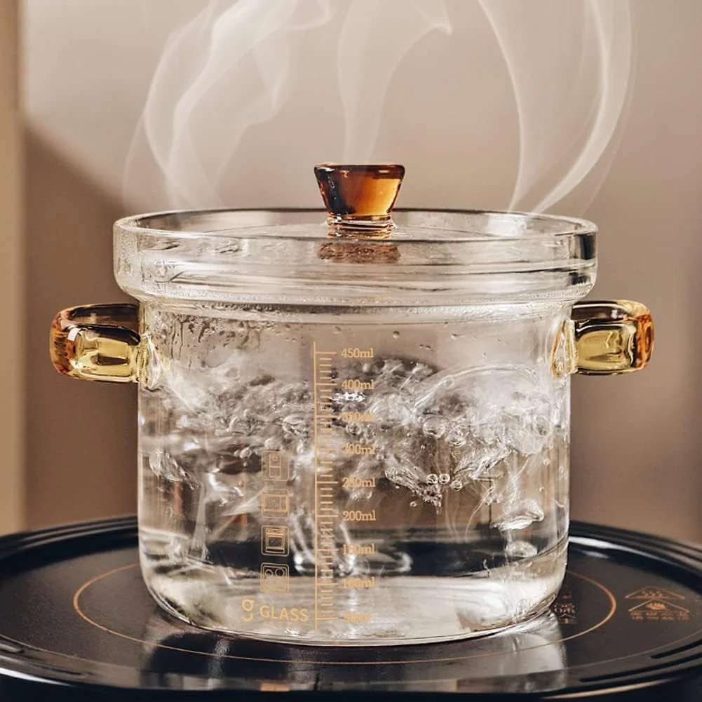 Glass Saucepan with Cover, Saucepans Glass Pot Casserole, Heat-Resistant Glass Cooking Pot Covere... | Walmart (US)