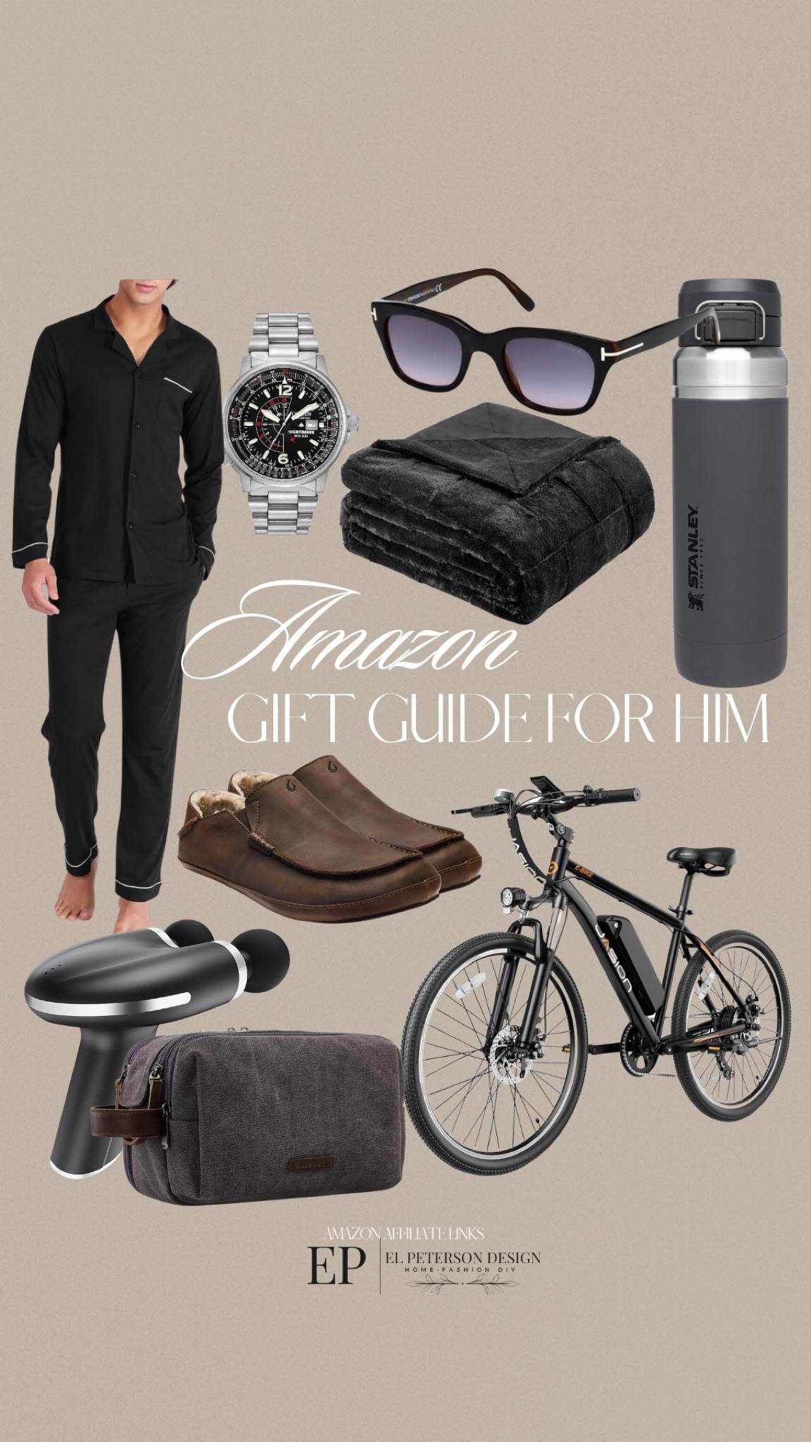 Gift Guide for Him
Bicycle 
Slippers
Massage gun
Sunglasses
Travel bag
Pjs
Watch
Blanket 

#LTKGiftGuide