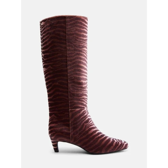 Scoop Women’s Two Tone Kitten Heel Knee High Boots, Wide Width Available | Walmart (US)