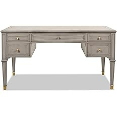 Jennifer Taylor Home JTH Luxe Dauphin Gold Accent 5-Drawer Executive Desk | Amazon (US)