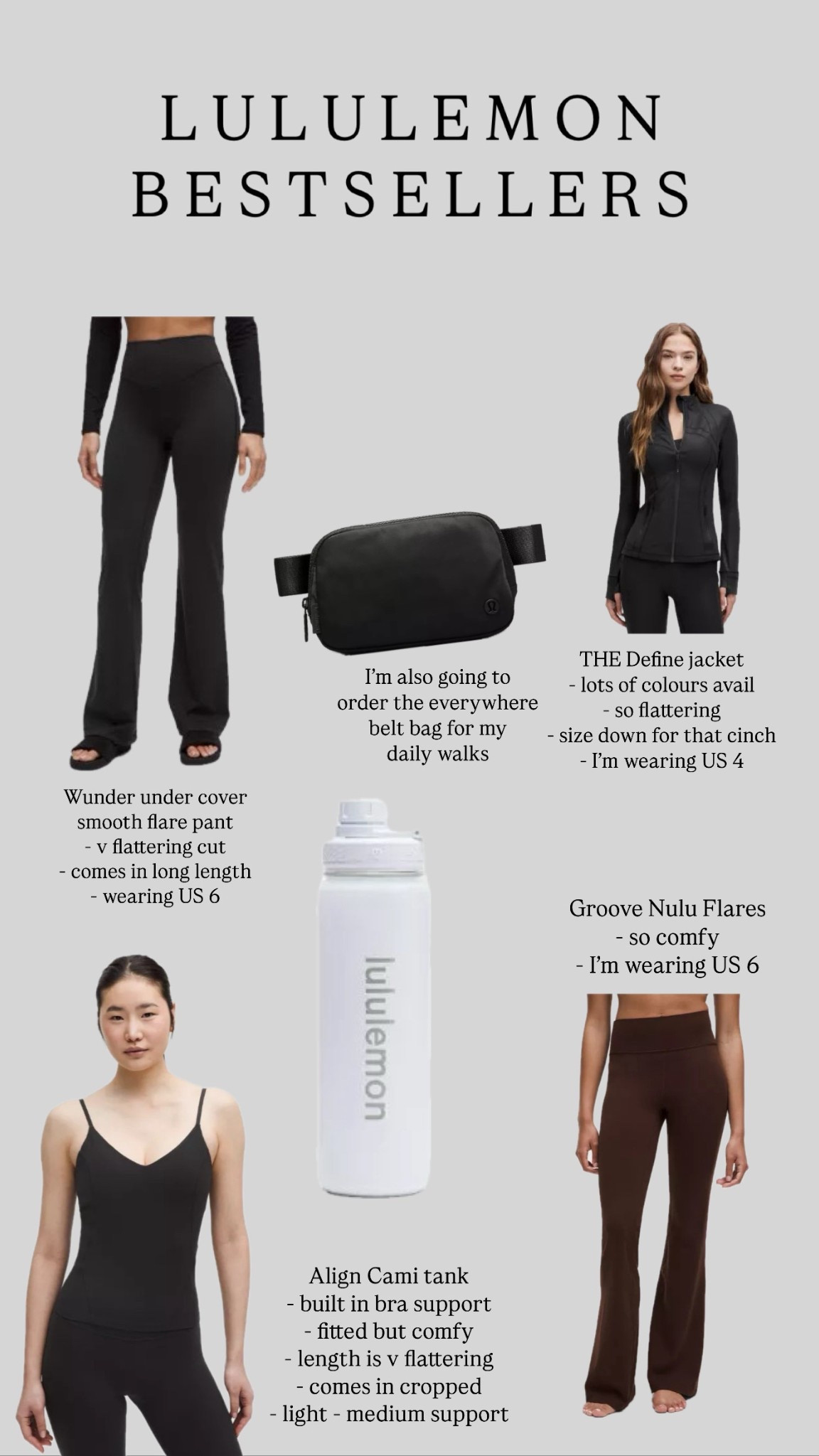 Lululemon bestsellers 🤎 everything I’ve ordered from their summer sale 🔗
SIZE INFO: 
Both leggings are in a US 6 
Cami top is a US4 
Define jacket is a US4 

#LTKfitness #LTKsummer #LTKeurope