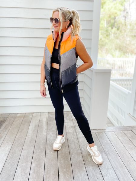 Loving this vest in other color way! So cute and perfect for fall. Wearing it over my favorite Walmart seamless sports bra and leggings combo. Size small vest. Size medium bra. Size small leggings  

#LTKunder50 #LTKstyletip #LTKfit
