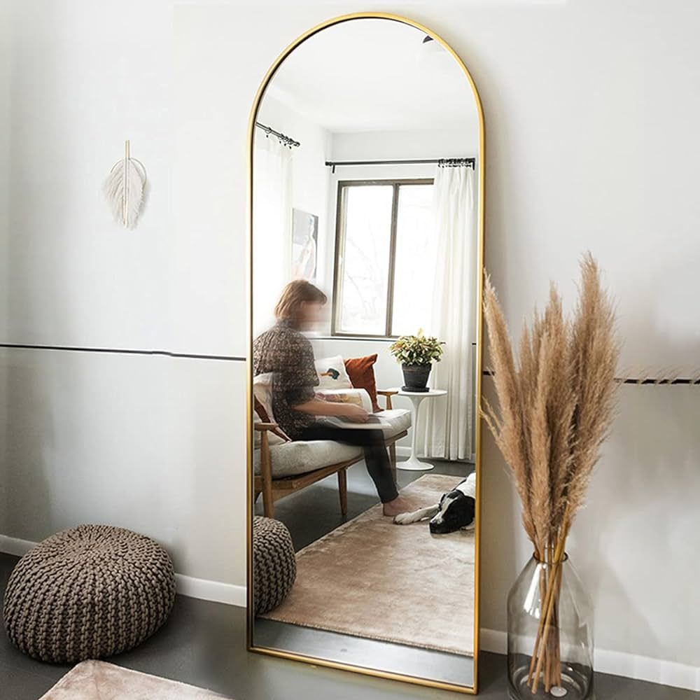 OGCAU Full Length Mirror, Floor Mirror Full Length, 65"x22" Arched-Top Mirror Hanging or Leaning,... | Amazon (US)
