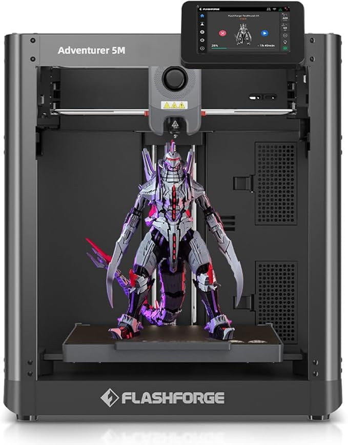 FLASHFORGE Adventurer 5M 3D Printer with Fully Auto Leveling System, Max 600mm/s High-Speed, 280... | Amazon (US)