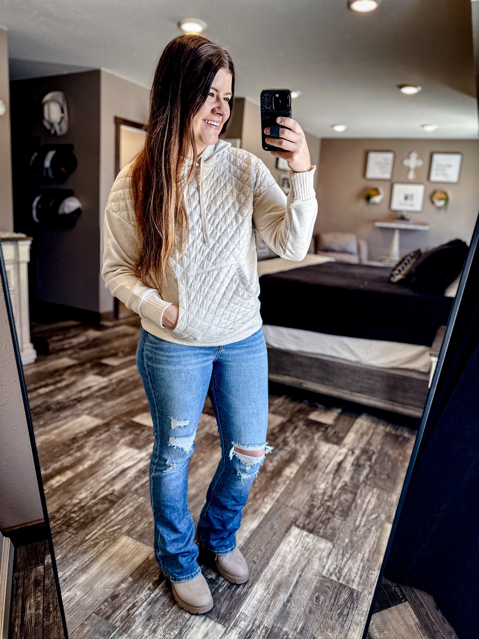 Sharing some of my favorite Walmart fashion finds! I love that this quilted hoodie can be dress up or down. And can you believe it’s only $17.98?! I’m wearing my normal size medium. And the boots (I’m in my normal size 10)….. they are on roll back for $19.98! Seriously, I cannot get over these prices 🤯 

#walmartfashion #walmart #giftideas #rollback #salealert 

#LTKMidsize #LTKSaleAlert #LTKFindsUnder50