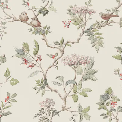 Laura Ashley Country Charm 8-Inches Natural Non-woven Birds 56-Sq. Feet Unpasted Paste the wall W... | Lowe's