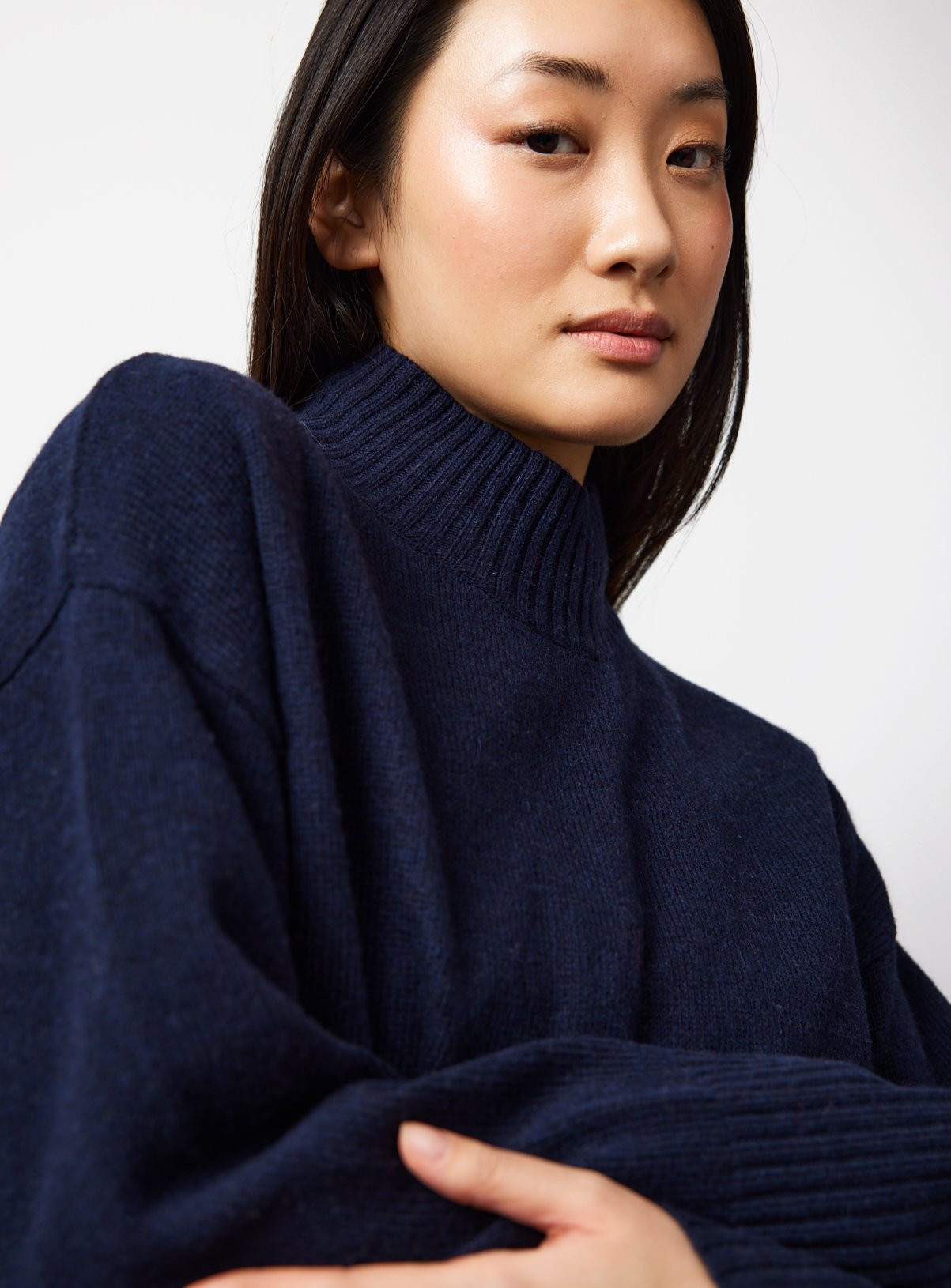 Navy High Neck Pullover | Tu Clothing