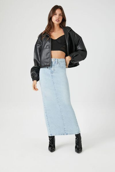 Denim Slit Maxi Skirt | Forever 21 (US)