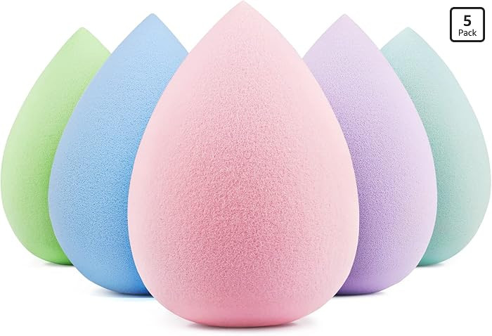BEAKEY 5 Pcs Makeup Sponge Set, Latex-Free Makeup Sponges for Foundation, Multi-colored Boun Boun... | Amazon (US)
