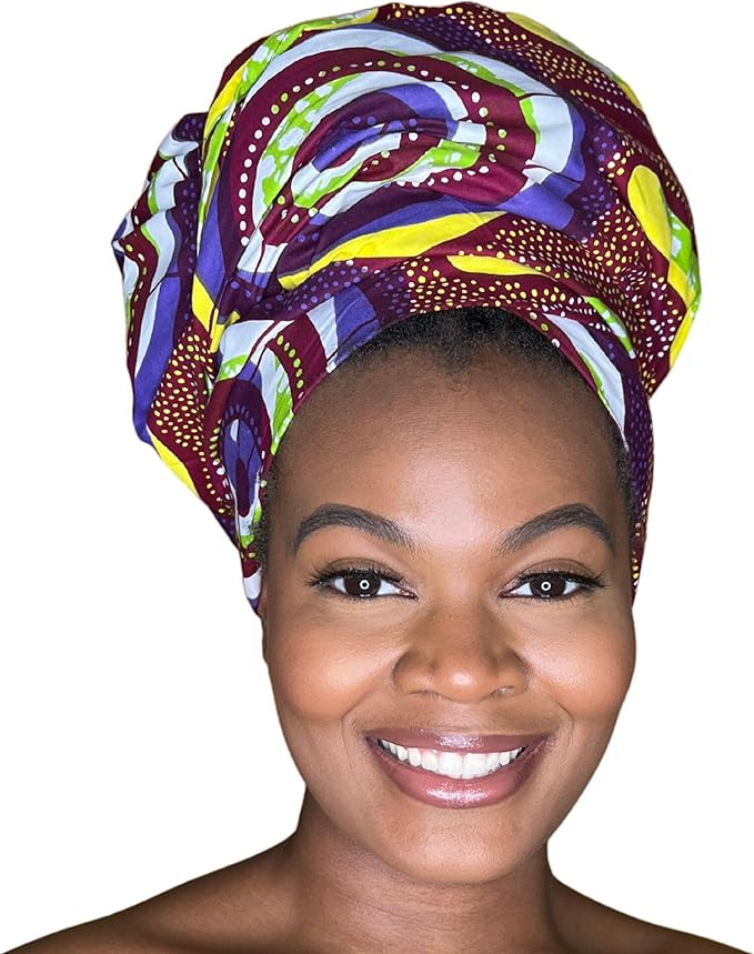 Touch of a Queen African Print Pattern Ankara Headwrap Turban Headband Hair Scarf | Amazon (US)