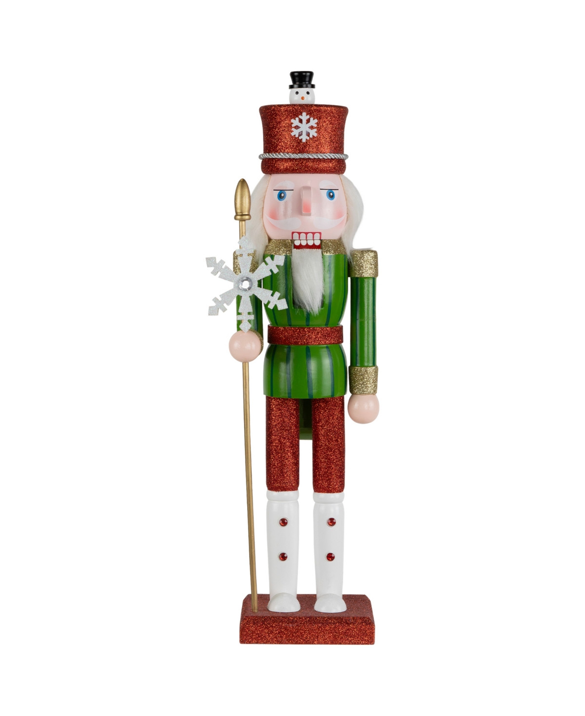 Northlight 15" Glittered Nutcracker with Snowflake Scepter Christmas Figure - Red | Macy's