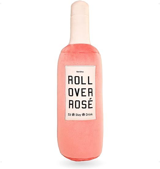 Amazon.com : Bark Bros - Rose Wine Bottle Dog Toy - Plush Squeaky Dog Toys Funny Parody - Rose Do... | Amazon (US)