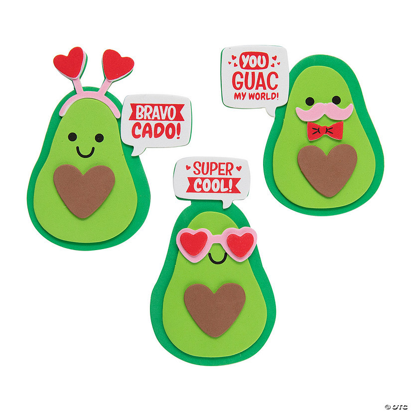 Valentine Avocado Magnet Foam Craft Kit - Makes 12 | Oriental Trading Company