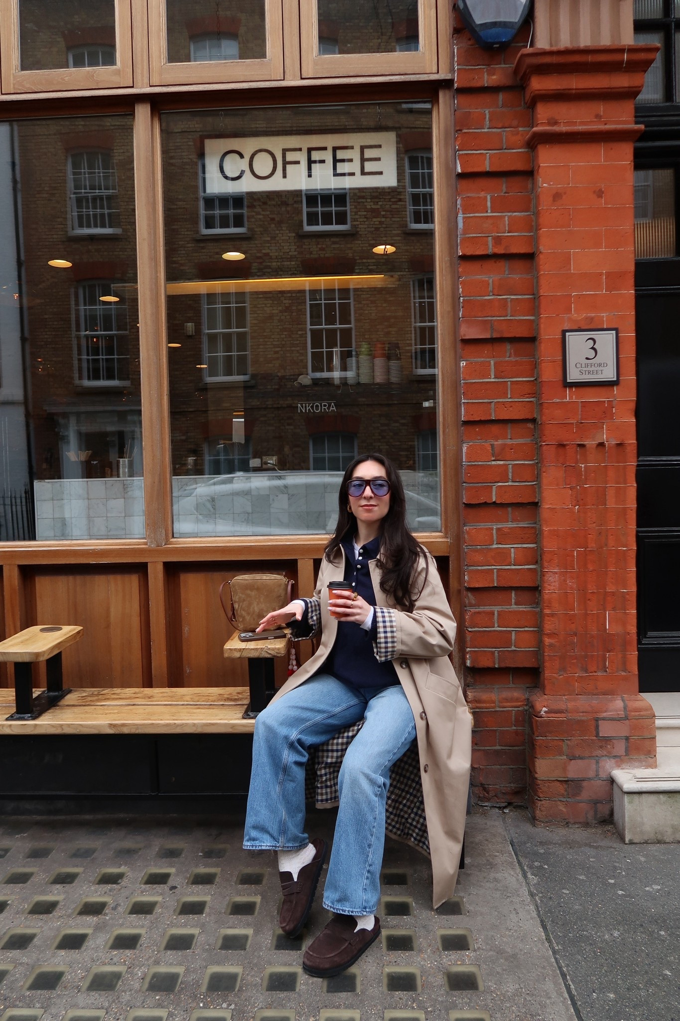 Spring outfit, trench coat, sezane, navy jumper, layering, low rise jeans, dune mules, asos, pretty lavish, sezane bag, suede bag

#LTKspring #LTKuk #LTKstyletip