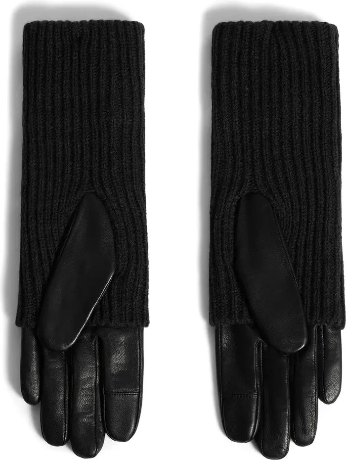 AllSaints Knit & Leather Gloves | Nordstrom | Nordstrom