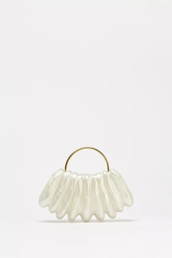 ASYMMETRICAL PEARLESCENT BOX BAG | Zara US