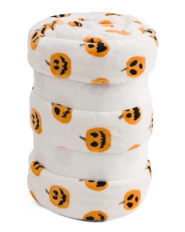 Plush Pumpkin Heads Blanket | TJ Maxx