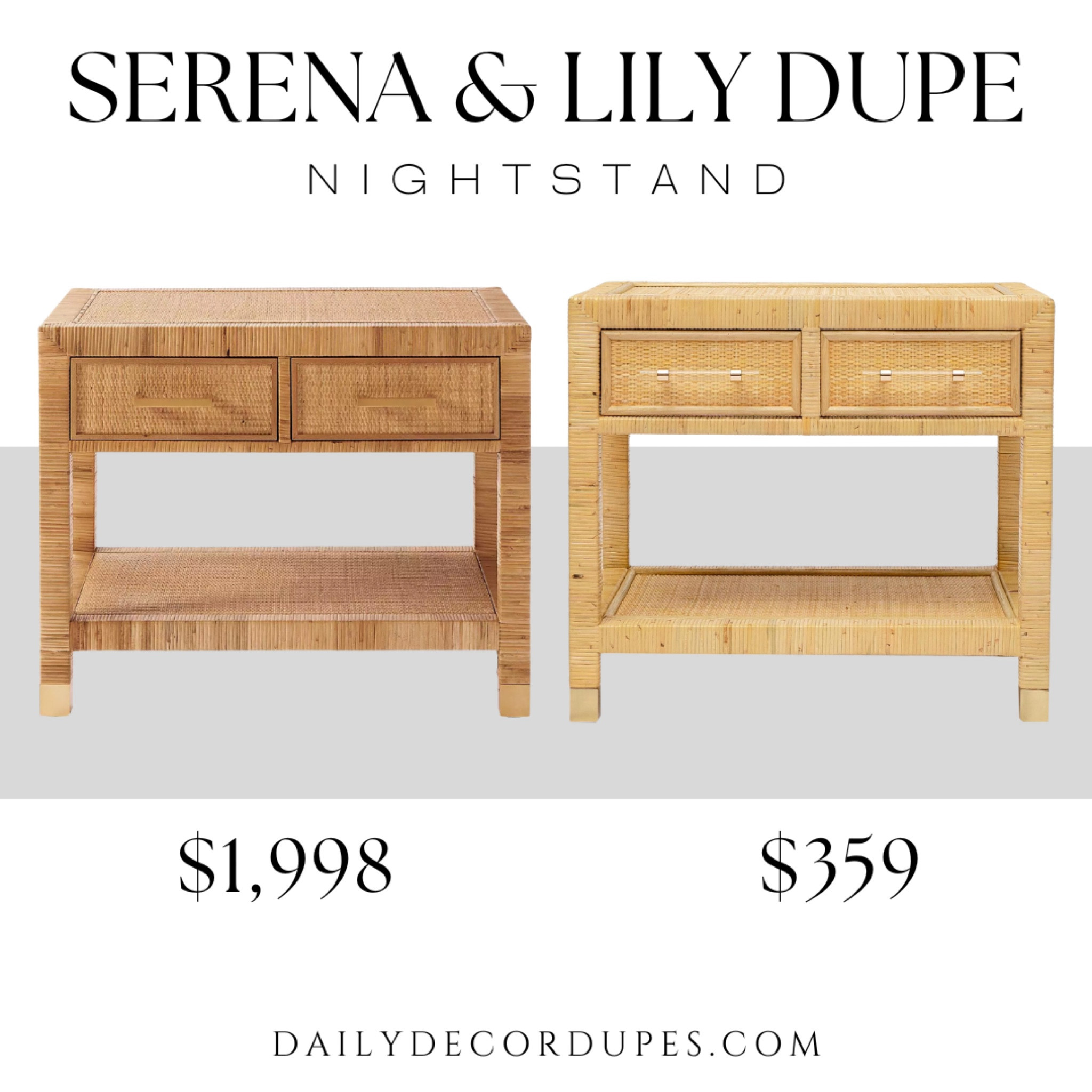 Serena & Lily nightstand dupe. Bedside table. Rattan nightstand. Natural fiber coastal boho. Woven drawer nighstand. Organic modern home decor style. Rattan made furniture. Bedroom furniture.

Dupe dupes more affordable option find replica copy cat similar look for less budget friendly affordable cheap cheaper beautiful pretty. Clearance sale coupon code discount code promo code luxury lookalike look a like Inspo inspiration inspired by idea ideas Love dupes like these? I share multiple every day in my FB group “DAILY DECOR DUPES”

#LTKhome #LTKsalealert