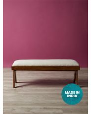 18x48 Wood Bench With Cushion | HomeGoods