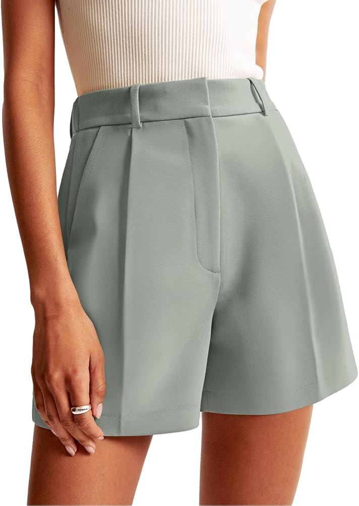NIMIN Womens Shorts Dressy High Waisted Wide Leg Tailored Shorts Pleated Business Casual Work Tro... | Amazon (US)