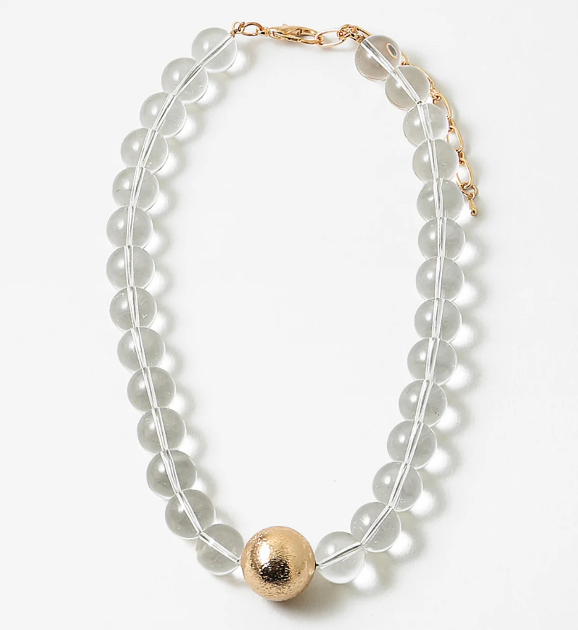 Clear Lucite and Gold Ball Necklace | Erin McDermott Jewelry
