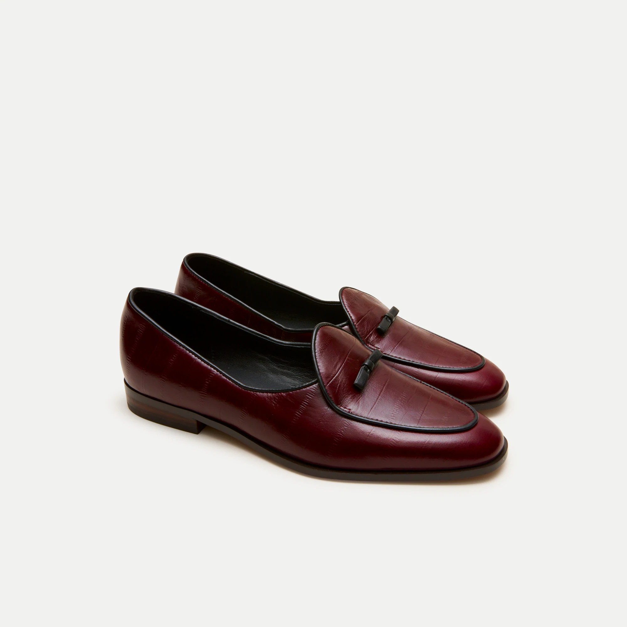 Smoking slippers in eel-embossed leather | J. Crew US
