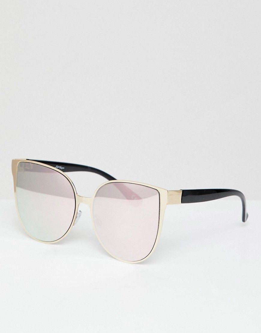 jeeper Peepers cat eye sunglasses in rose gold - Gold | ASOS US