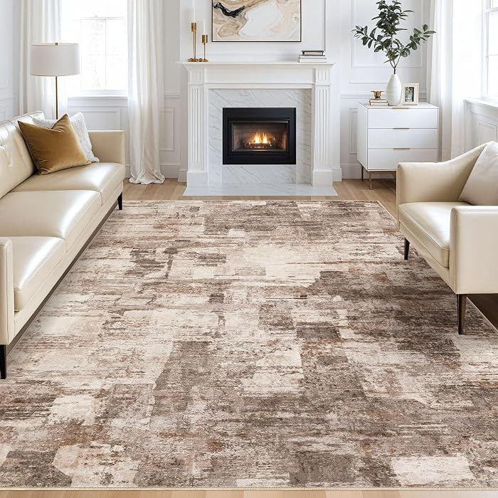 8x10 Washable Area Rug - Abstract Soft Non-Slip Modern Low-Pile Carpet for Living Room Bedroom Of... | Amazon (US)
