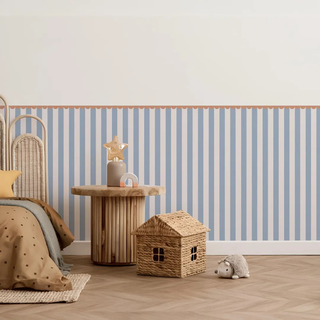 Stripe Wall Decal, Half Wall Decal, Kids Wall Decal Stripes, Nursery Wall Stickers, Minimalist Mo... | Etsy (Global)
