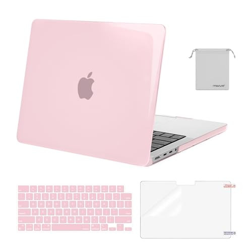 MOSISO Compatible with MacBook Pro 14 inch Case 2025 2024 2023 2022 2021 M4 M3 M2 M1 A3112 A3185 A3401 A2918 A2992 A2779 A2442, Plastic Hard Shell&Keyboard Cover&Screen Film&Pouch, Rose Pink | Amazon (US)