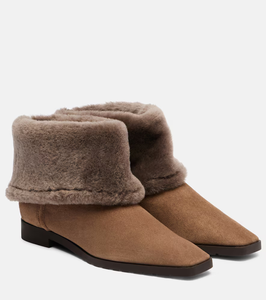 Toteme Shearling-lined suede ankle boots | Mytheresa (US/CA)