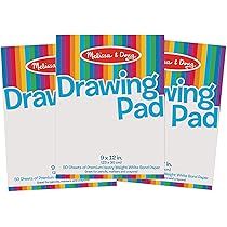 Melissa & Doug Drawing Paper Pad (9 x 12 inches) - 50 Sheets, 3-Pack : Toys & Games | Amazon (US)