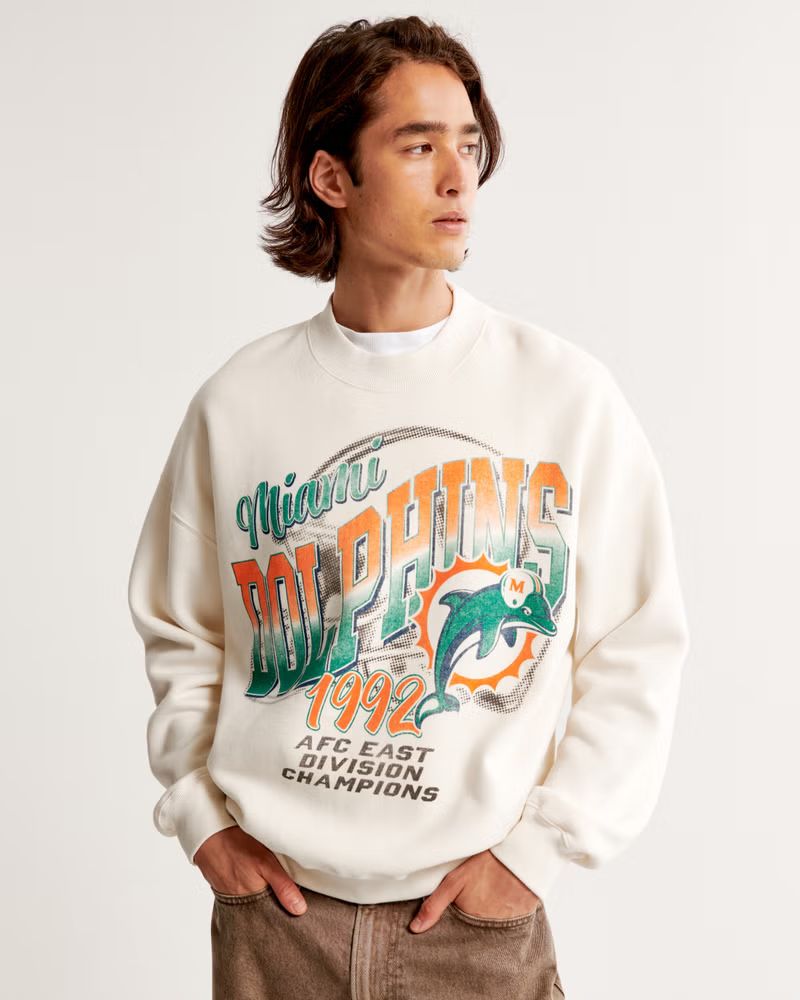 Miami Dolphins Graphic Crew Sweatshirt | Abercrombie & Fitch (US)