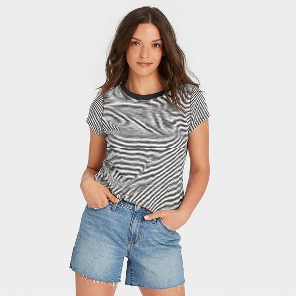 Women's Short Sleeve T-Shirt - Universal Thread™ Striped | Target