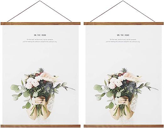 Miaowater 2 Pack Poster Frame,12x15 12x16 12x17 12x18 12x20 Magnetic Light Wood Wooden Frames Han... | Amazon (US)