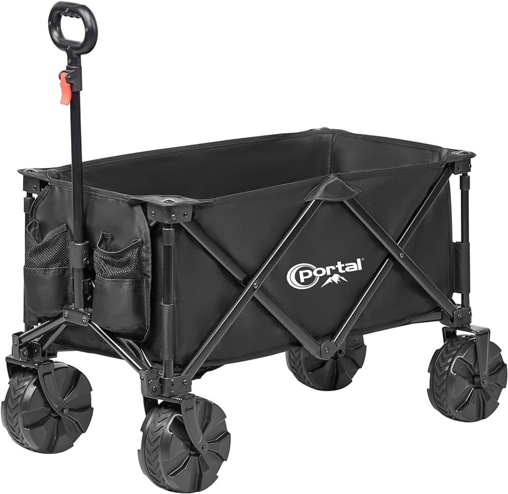 PORTAL Collapsible Folding Utility Wagon, Foldable Wagon Carts Heavy Duty, Large Capacity Beach W... | Amazon (US)