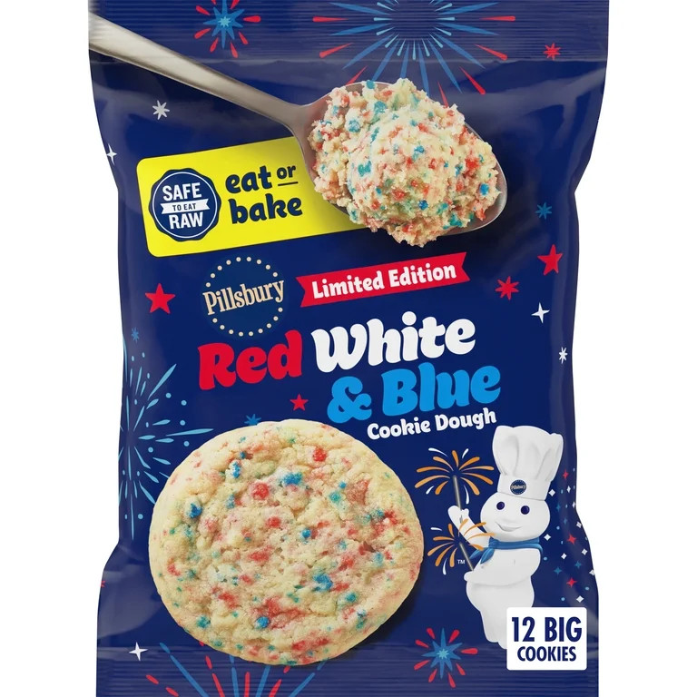Pillsbury Ready to Bake! Cookie Dough, Limited Edition Red, White, and Blue, 14 oz | Walmart (US)